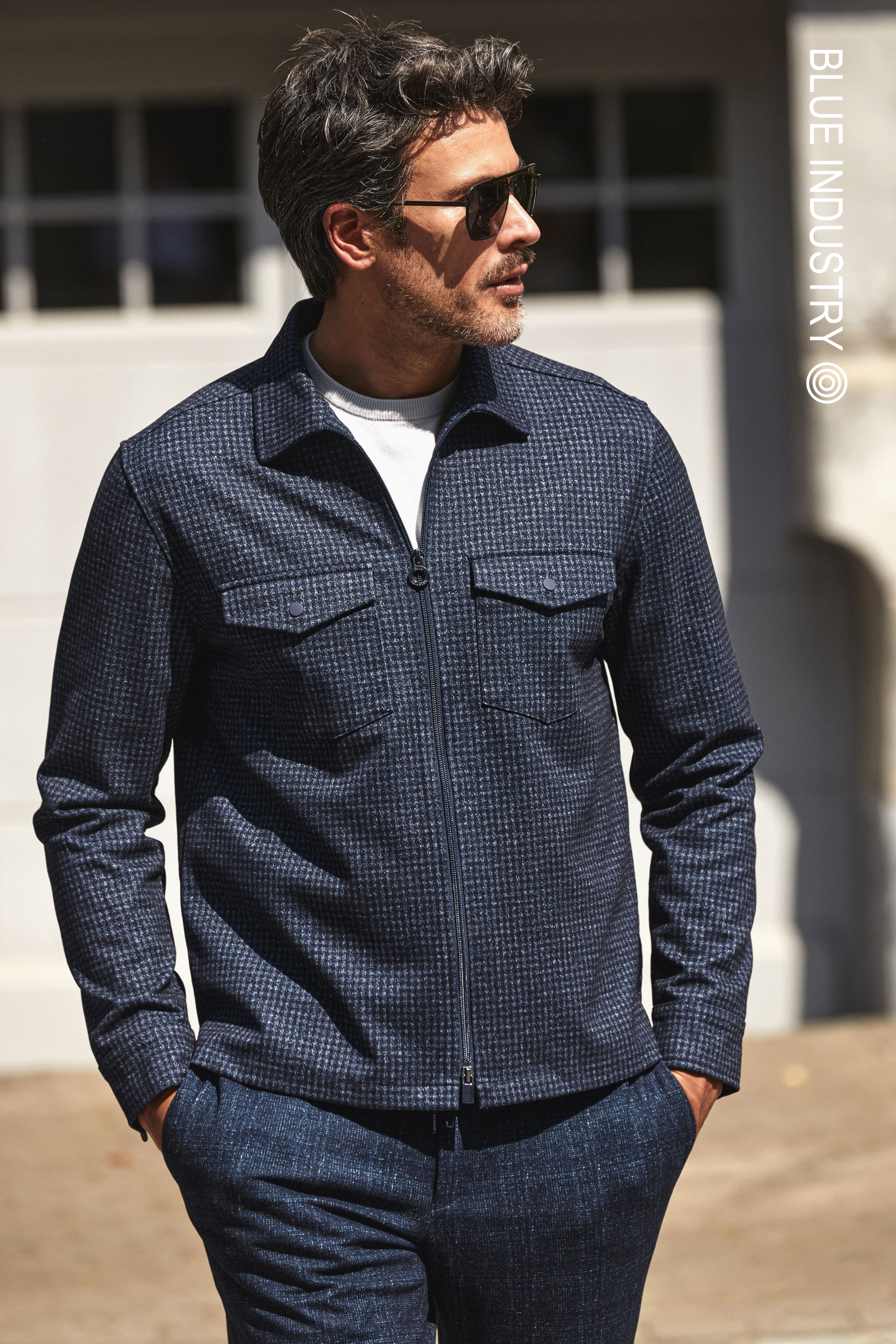 Navy Pied-de-Poule
