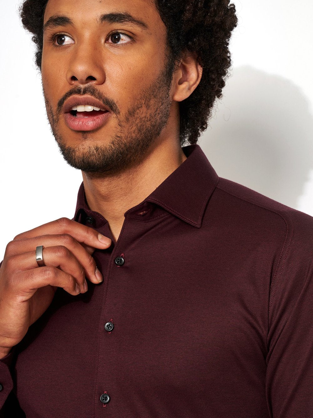 Burgundy Red Piqué