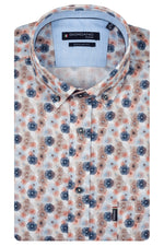 Afbeelding in Gallery-weergave laden, Red/Navy Organic Linen Look Print
