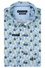 Afbeelding in Gallery-weergave laden, Green/Navy Organic Linen Look Print
