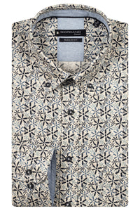 Navy Graphic Flower Print