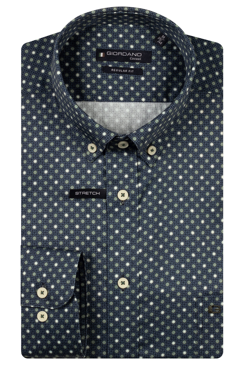 Navy Graphic Little Flowers Print