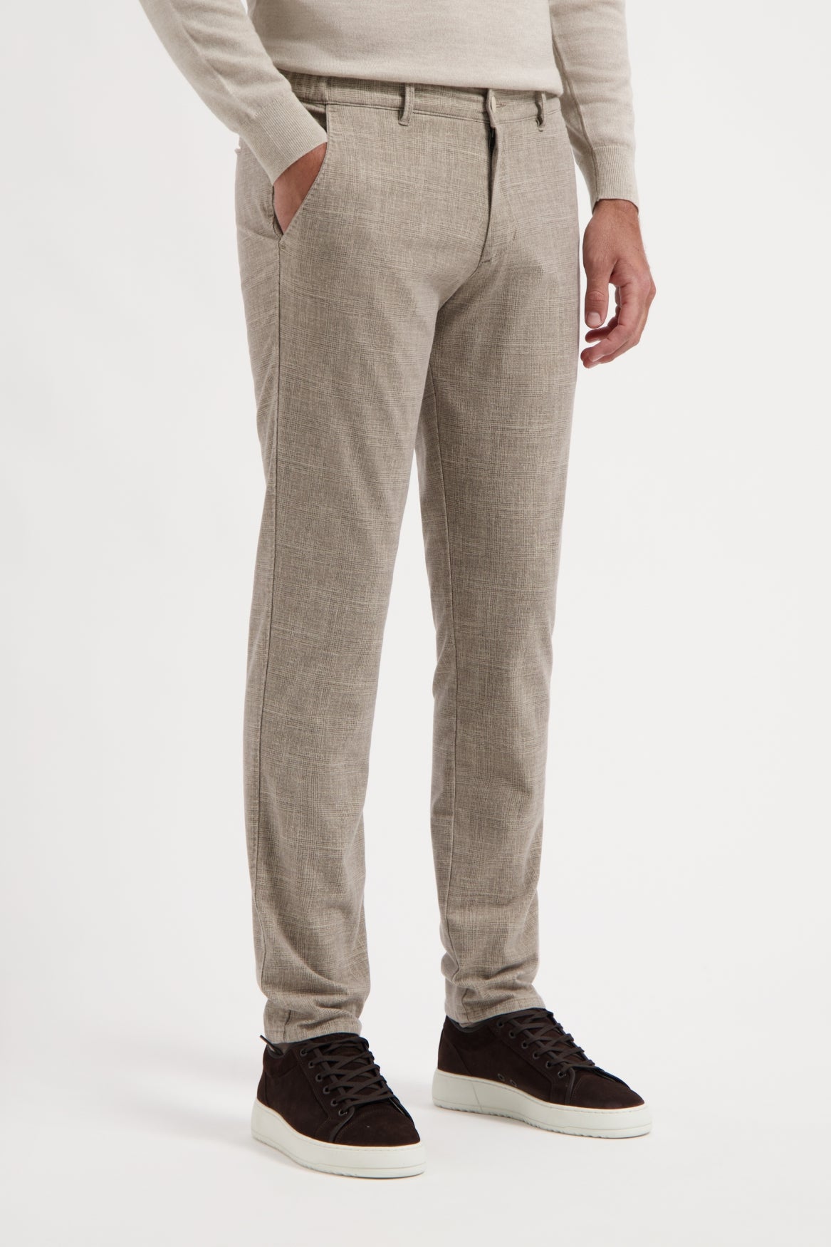 Beige Wool Look Check